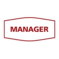 thumbnail image 1 of Fancy Manager Sign (White/Red) - Small, 1 of 1