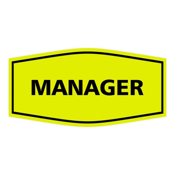 Fancy Manager Sign(Yellow/Black) - Small