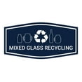 thumbnail image 1 of Fancy Mixed Glass Recycling Sign (Navy Blue / White) - Small, 1 of 5