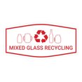 thumbnail image 1 of Fancy Mixed Glass Recycling Sign (White/Red) - Large, 1 of 5