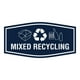 thumbnail image 1 of Fancy Mixed Recycling Sign (Navy Blue / White) - Large, 1 of 5