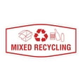 thumbnail image 1 of Fancy Mixed Recycling Sign (White/Red) - Small, 1 of 5