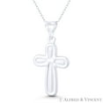 thumbnail image 1 of Fancy Modern Christian Cross Lightweight Pendant & Chain Necklace in .925 Sterling Silver, 1 of 1