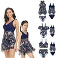 thumbnail image 1 of Fancy Mother And Daughter Swimwear Leaves Printed Bikini Family Matching Swimsuit, 1 of 9