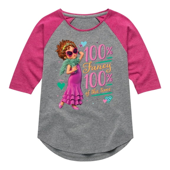 Fancy Nancy - 100 Percent Fancy - Toddler And Youth Girls Raglan Graphic T-Shirt