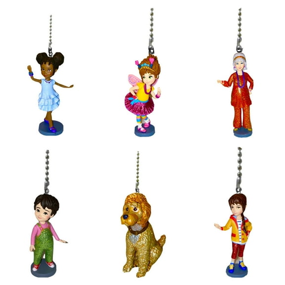 Fancy Nancy 6 PVC Fan Lamp Light Pull Chain Set Figurine Figure Disney Junior 3