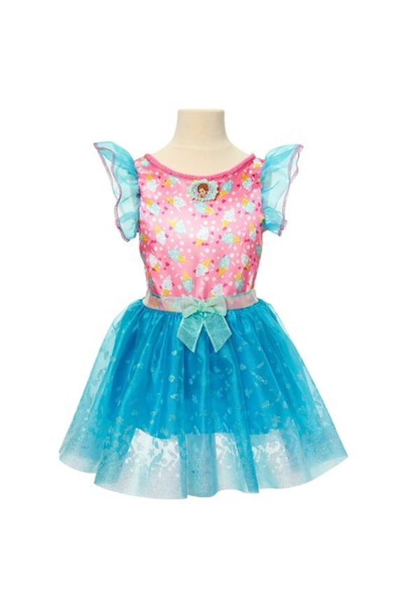 Fancy Nancy Blue and Pink Ice Cream Cart Costume Dress, Size 4-6x