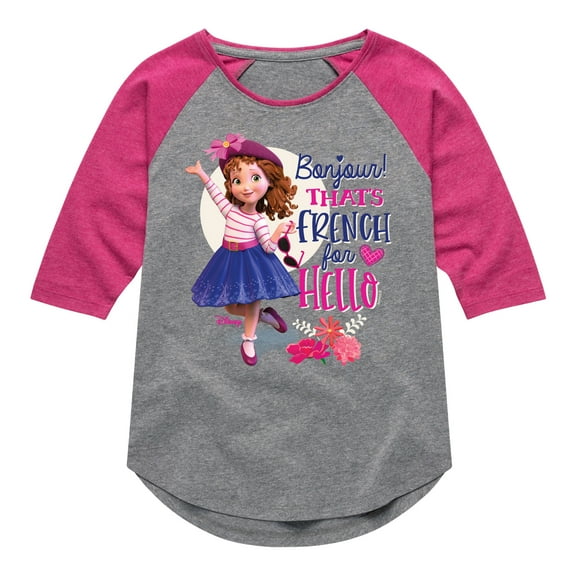 Fancy Nancy - Bonjour French For Hello - Toddler And Youth Girls Raglan Graphic T-Shirt