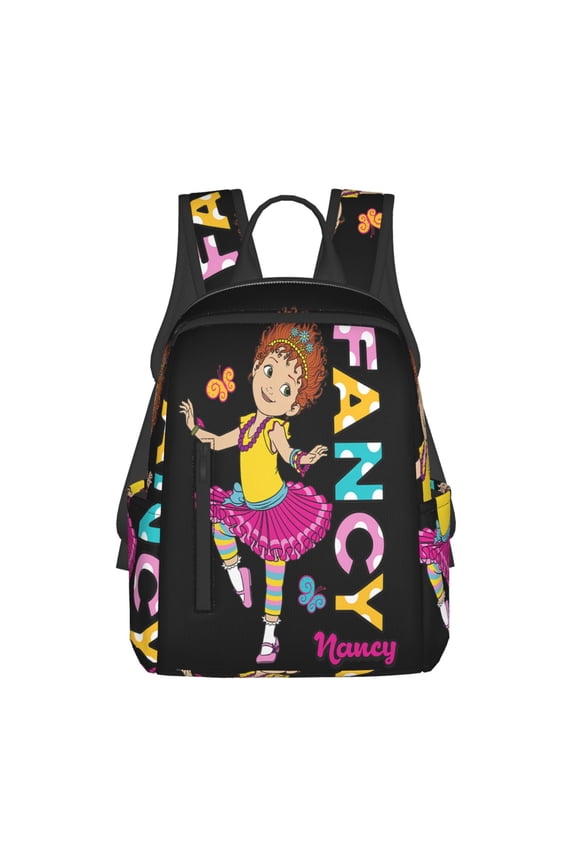 Fancy Nancy Cartoon Backpack Cute Printed Casual School Laptop Bags Lightweight Travel Sports Daypack Bookbags
