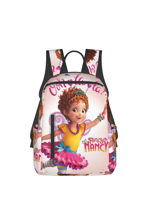 Fancy Nancy Cartoon Backpack Cute Printed Casual School Laptop Bags Lightweight Travel Sports Daypack Bookbags