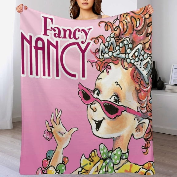 Fancy Nancy Cartoon Blanket, Soft Cozy Fluffy Plush Throw Blanket for Boys Girls Young Adults, Warm Flannel Blanket for Living Room Bedroom Couch Bed 50"x60"