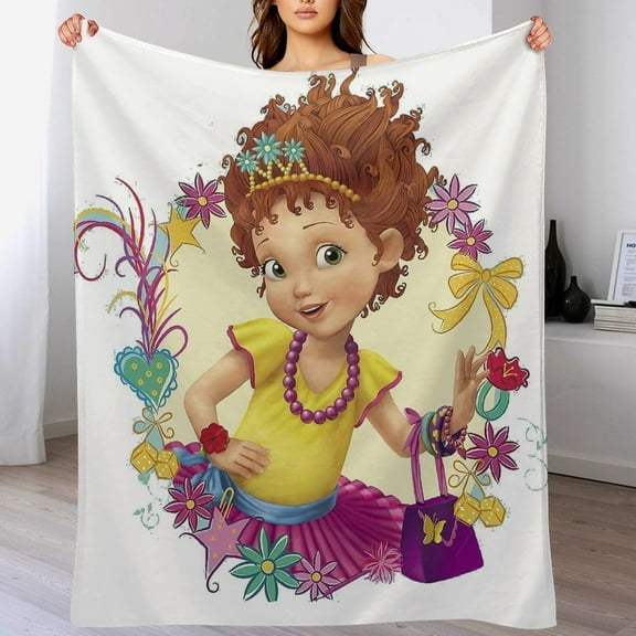 Fancy Nancy Cartoon Blanket, Soft Cozy Fluffy Plush Throw Blanket for Boys Girls Young Adults, Warm Flannel Blanket for Living Room Bedroom Couch Bed 50"x60"