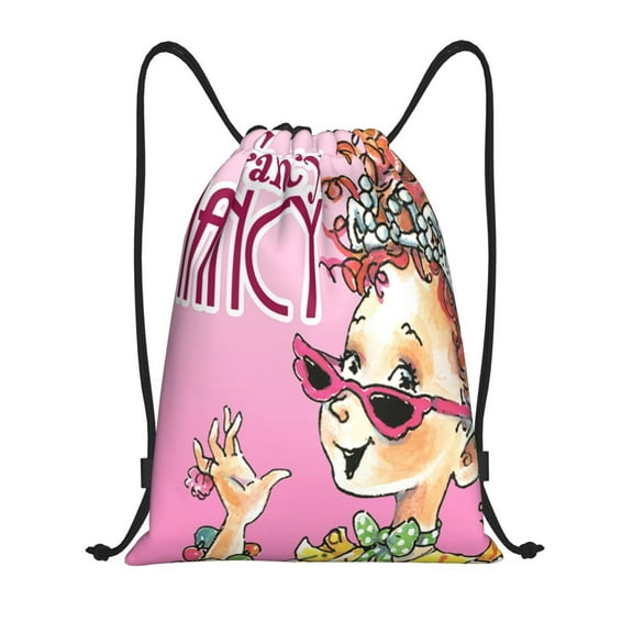 Fancy Nancy Drawstring Backpack Fashion Print Waterproof String Bags Lightweight Shoulder Bag Sackpack for Sport Gym Beach Shopping Yoga Travel