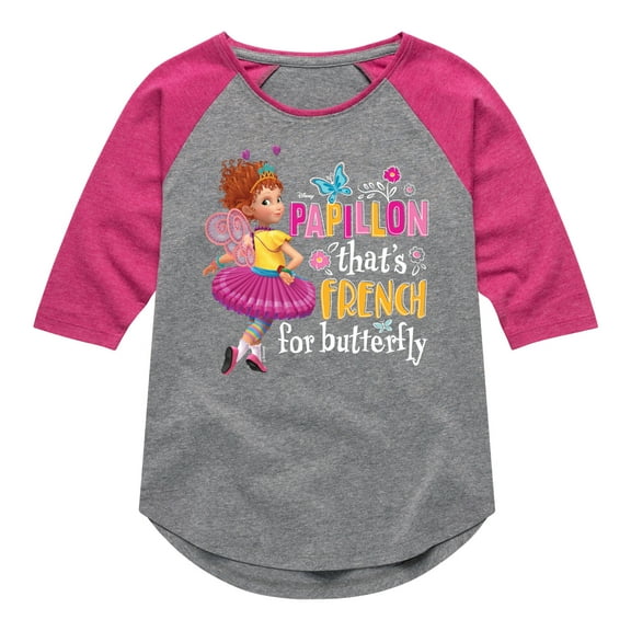 Fancy Nancy - Papillon French For Butterfly - Toddler And Youth Girls Raglan Graphic T-Shirt
