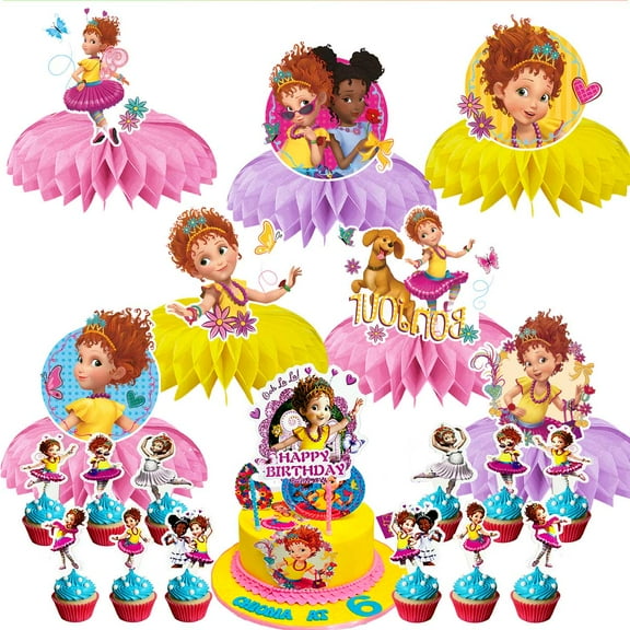 Fancy Nancy Party Decor Supplies Honeycomb Centerpieces Table Toppers Cake Toppers Decorations for Birthday