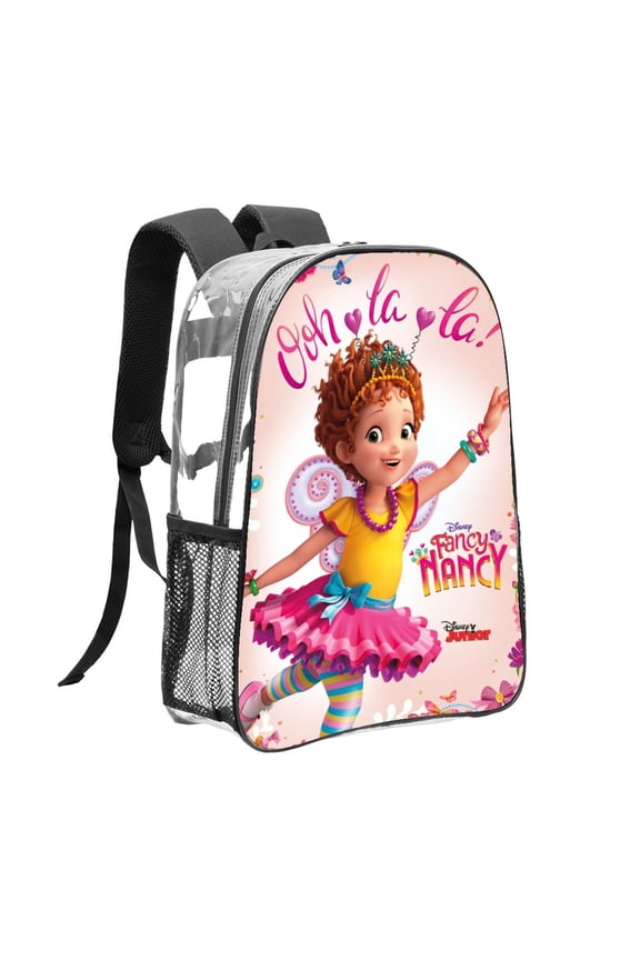Fancy Nancy Pattern Transparent Backpack Lightweight And fashionable Showcasing Personality And Leading The Trend