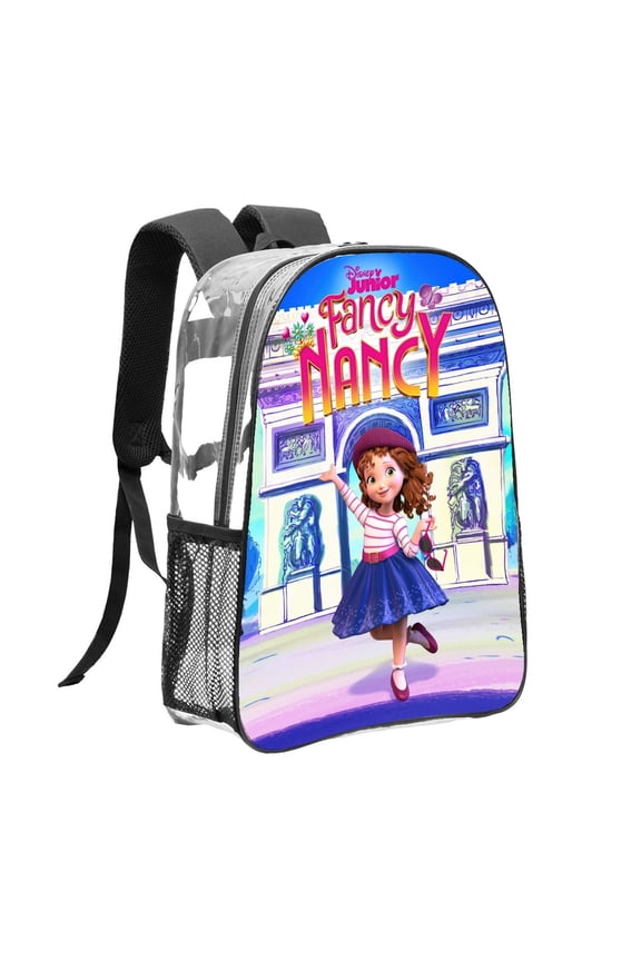 Fancy Nancy Pattern Transparent Backpack Lightweight And fashionable Showcasing Personality And Leading The Trend