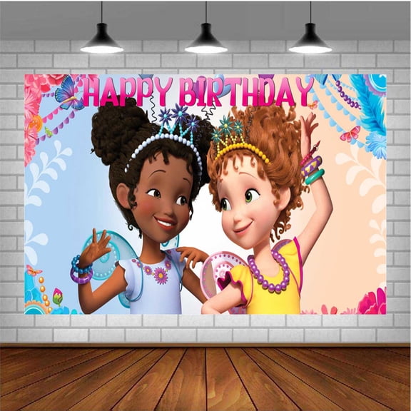 Fancy Nancy Themed Birthday Backdrop Banner - Hanging Wall Decor Tapestry for Party Celebrations
