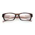 thumbnail image 1 of Fancy Narrow Rectangle Spring Hinge Light Weight Plastic Reading Glasses Brown +2.0, 1 of 7