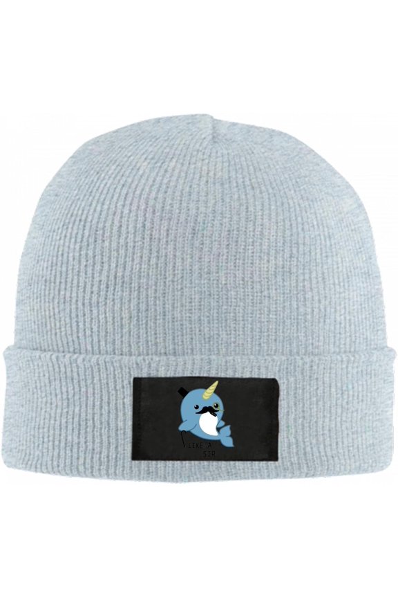 Fancy Narwhal Beanie Hat for Women Men Winter Hat Cuffed Winter Beanie Warm Skull Cap Plain Knit Hat Cap