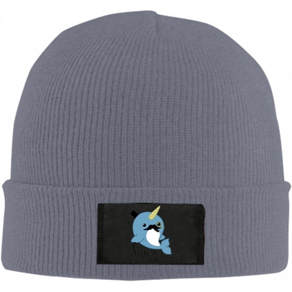 Fancy Narwhal Beanie Hat for Women Men Winter Hat Cuffed Winter Beanie Warm Skull Cap Plain Knit Hat Cap