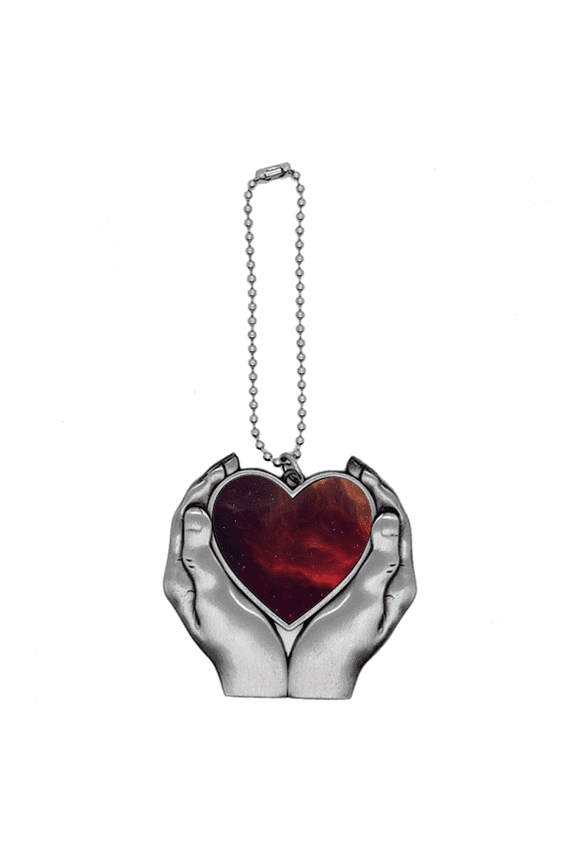 Fancy Nebula Dark Universe Car Keychain Heart Pendant Ornament Charm