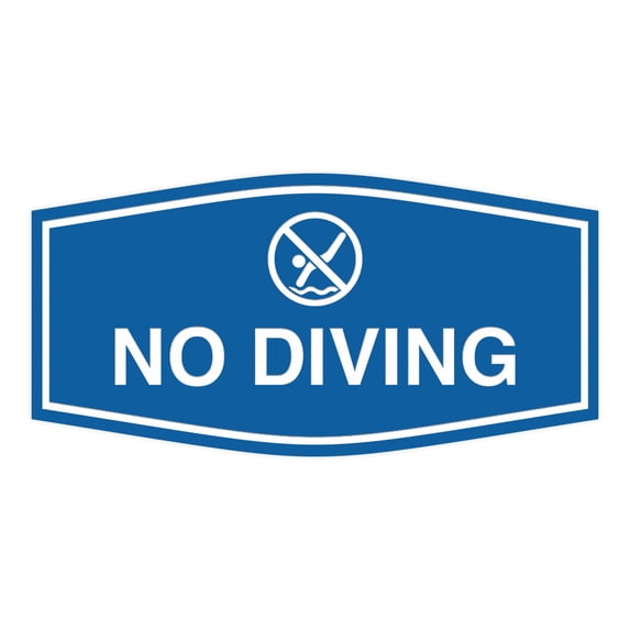 Fancy No Diving Sign (Blue) - Small