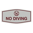 thumbnail image 1 of Fancy No Diving Sign (Light Grey / Burgundy) - Small, 1 of 1