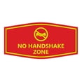 thumbnail image 1 of Fancy No Handshake Zone Sign (Red/Yellow) - Large, 1 of 1