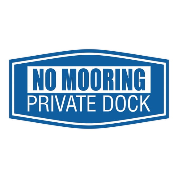 Fancy No Mooring Private Dock Sign (Blue) - Medium