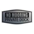 thumbnail image 1 of Fancy No Mooring Private Dock Sign (Brushed Silver) - Small, 1 of 8