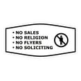 thumbnail image 1 of Fancy No Sales, No Religion, No Flyers, No Soliciting Sign (White) - Medium, 1 of 5