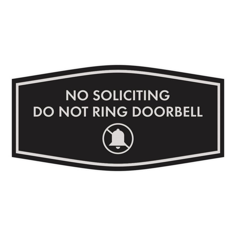 Fancy No Soliciting Do Not Ring Doorbell Sign (Black / Silver) - Small - Walmart.com fancy-no-soliciting-do-not-ring-doorbell-sign-black-silver-small-walmart-com