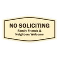 thumbnail image 1 of Fancy No Soliciting Family Friends & Neighbors Welcome Sign (Ivory/Dark Brown) - Small, 1 of 5