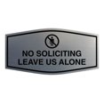 thumbnail image 1 of Fancy No Soliciting Leave Us Alone Sign (Brushed Silver) - Small, 1 of 5
