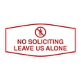 thumbnail image 1 of Fancy No Soliciting Leave Us Alone Sign (White/Red) - Large, 1 of 5