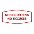 thumbnail image 1 of Fancy No Soliciting No Excuses Sign (White/Red) - Small, 1 of 5