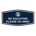 thumbnail image 1 of Fancy No Soliciting Please Go Away Sign (Navy Blue / White) - Medium, 1 of 5