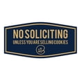 thumbnail image 1 of Fancy No Soliciting (Unless You Are Selling Cookies) Sign (Navy Blue/Gold) - Small, 1 of 5