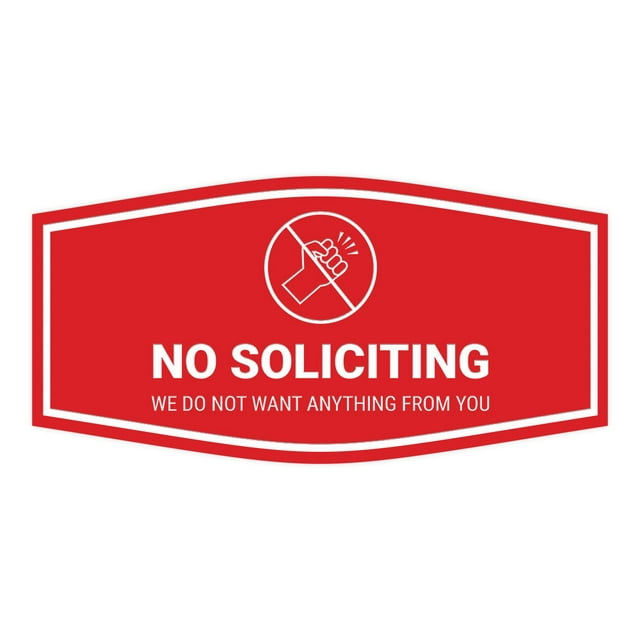 Fancy No Soliciting We Do Not Want Anything From You Sign (Red) - Small