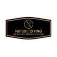 thumbnail image 1 of Fancy No Soliciting We Will Not Answer The Door Sign (Black Gold) - Medium, 1 of 5
