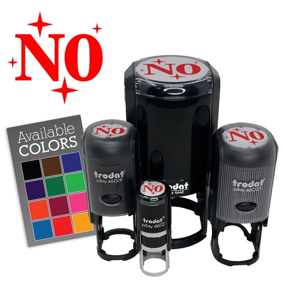 Fancy No Sparkle Stars Denied Self-Inking Rubber Stamp for Stamping Ink Stamper Crafting Planners - 3/4 Inch Small - Red Ink