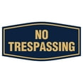 thumbnail image 1 of Fancy No Trespassing Sign (Blue/Gold) - Medium, 1 of 1