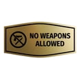 thumbnail image 1 of Fancy No Weapons Allowed Sign (Brushed Gold) - Large 4.5x9", 1 of 1