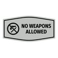 thumbnail image 1 of Fancy No Weapons Allowed Sign (Lt Gray) - Large 4.5x9", 1 of 1
