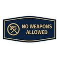 thumbnail image 1 of Fancy No Weapons Allowed Sign (Navy Blue/Gold) - Medium 3.5x7", 1 of 1