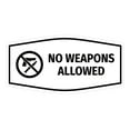 thumbnail image 1 of Fancy No Weapons Allowed Sign (White) - Small 3x6", 1 of 1