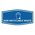 thumbnail image 1 of Fancy Non-Recyclable waste Sign (Blue) - Large, 1 of 5