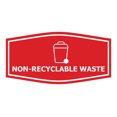thumbnail image 1 of Fancy Non-Recyclable waste Sign (Red) - Large, 1 of 5