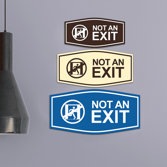 Fancy Not an Exit (Running Man) Sign (Black) - Medium